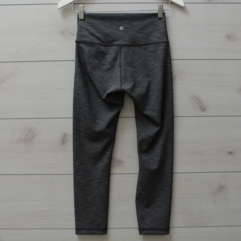 Lululemon HR Wunder Under 23" Crop Heathered Black